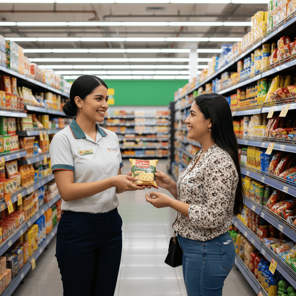 Impulsadora activando marca en punto de venta